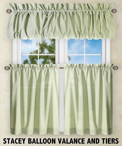 ستائر Ellis Stacey Tier Pair Curtains, 56" x 36", Almond in Kuwait
