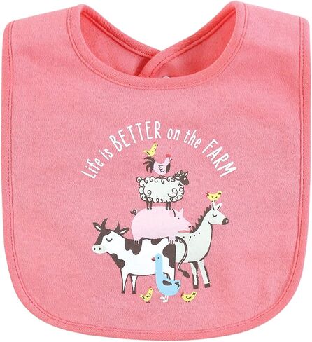 Hudson Baby Unisex Baby Cotton Bibs, Modern Rainbow, One Size in Kuwait