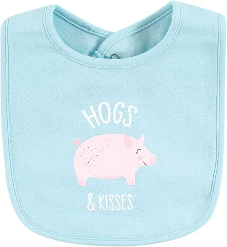 Hudson Baby Unisex Baby Cotton Bibs, Modern Rainbow, One Size in Kuwait