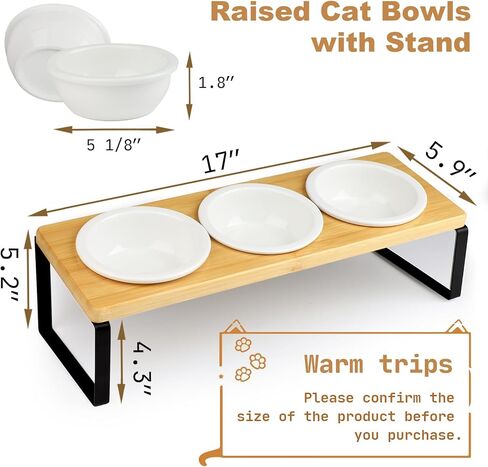 أوعية القطط المرتفعة من سونكيبو، مجموعة أوعية طعام ومياه للحيوانات الأليفة مرتفعة مائلة، أطباق سيراميك للكلاب الصغيرة والجراء مضادة للقيء لإطعام الحيوانات الأليفة في الأماكن المغلقة (مجموعة واحدة ووعاءان، لون خشبي) in Kuwait