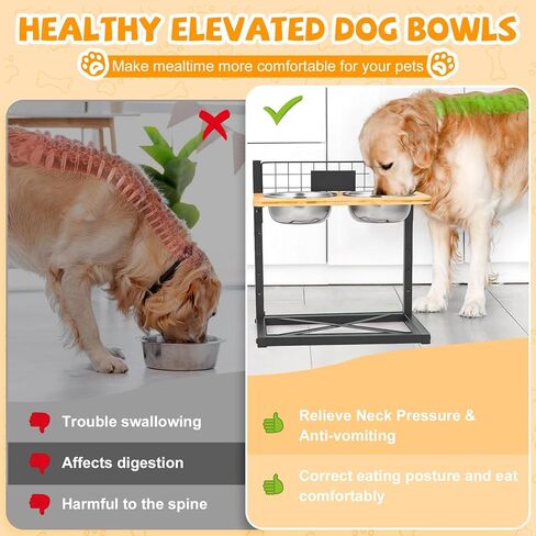 أوعية مرتفعة للكلاب، 12 أوعية للكلاب مرتفعة من الخيزران قابلة للتعديل، مزودة بمياه مغذية مع وعائين من الفولاذ المقاوم للصدأ، قابلة للتعديل بارتفاع 4.8 بوصة حتى 15.7 بوصة، أوعية مرتفعة للحيوانات الأليفة للكلاب والقطط الصغيرة والمتوسطة والكبيرة in Kuwait