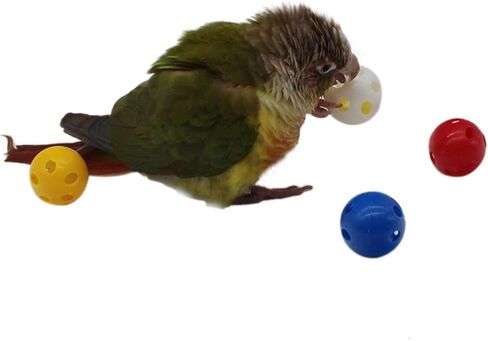 Bird Ball Foot Talon Toy for Chewing Training，Parrots Treat Tabletop Puzzle Ball Toy，Soft Rubber Bird Grinding Beak Ball，Bird Cage Playpen Gym Playground Decor for Cockatiels Conures African Grey in Kuwait