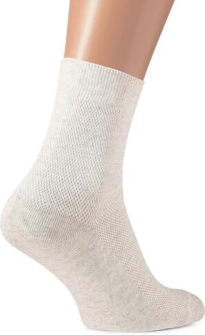 Ekorganix Special Mesh-Knitted Thin Breathable Organic Linen Socks for Men, 3-Pack, Undyed, 9-11 in Saudi Arabia