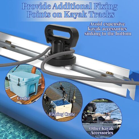 Tie Downs for Kayak Track Mount, Track Mount Vertical Tie Downs for Securing Cooler, Crate and Other Kayak Accessories to Track, 2 Pcs in Kuwait