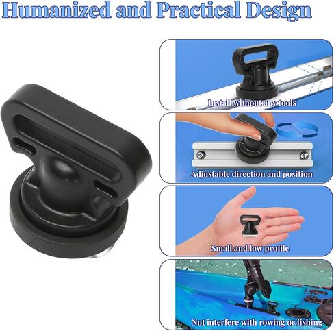 Tie Downs for Kayak Track Mount, Track Mount Vertical Tie Downs for Securing Cooler, Crate and Other Kayak Accessories to Track, 2 Pcs in Kuwait