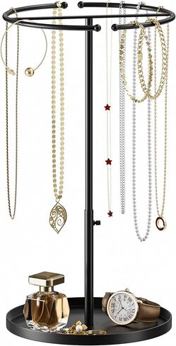 bussdis Jewelry Holder Organizer: Annular Shape for Necklaces Rings Bracelets - Height-adjustable Design Jewelry Tree for Dispaly and Storage in Kuwait