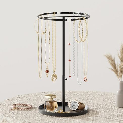 bussdis Jewelry Holder Organizer: Annular Shape for Necklaces Rings Bracelets - Height-adjustable Design Jewelry Tree for Dispaly and Storage in Kuwait