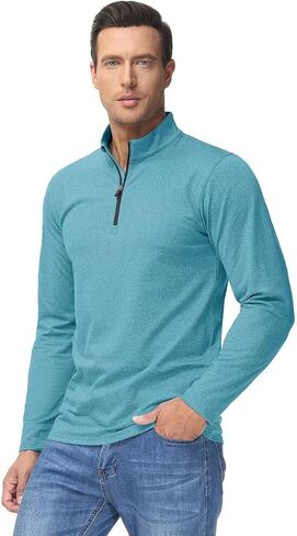 Boladeci Men's Quarter Zip Sweatshirts Premium Fleece Long Sleeve Lightweight Comfort 1/4 Zip Pullover Golf Shirts in Saudi Arabia
