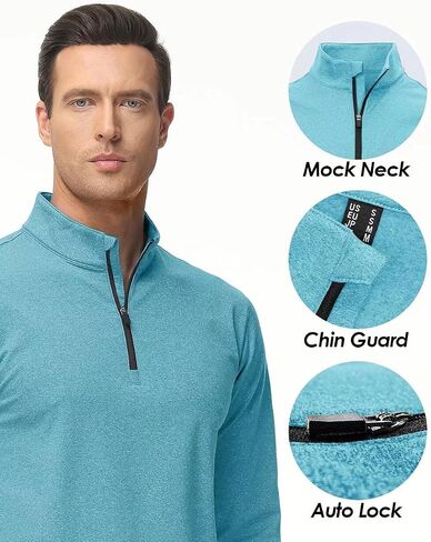 Boladeci Men's Quarter Zip Sweatshirts Premium Fleece Long Sleeve Lightweight Comfort 1/4 Zip Pullover Golf Shirts in Saudi Arabia