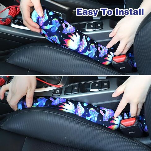 clothmile 2 Pack Car Seat Gap Filler, Universal Gap Stopper Gap Catcher Car Crevice Blocker Pad Universal Fit Organizer Stop Things from Dropping Under (Boho) in Saudi Arabia