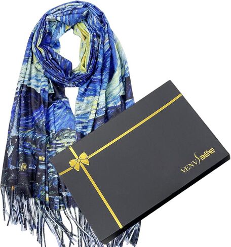 VENVSBEE Van Gogh Scarves Art Scarf for Women Best Gift Reversible Soft Cashmere Feel Shawl Wrap Doubleside Pashmina in Gift Box-22 Landscape in Saudi Arabia