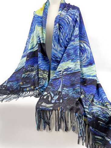 VENVSBEE Van Gogh Scarves Art Scarf for Women Best Gift Reversible Soft Cashmere Feel Shawl Wrap Doubleside Pashmina in Gift Box-22 Landscape in Saudi Arabia