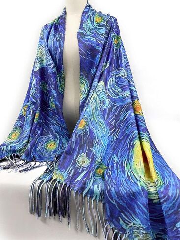 VENVSBEE Van Gogh Scarves Art Scarf for Women Best Gift Reversible Soft Cashmere Feel Shawl Wrap Doubleside Pashmina in Gift Box-22 Landscape in Saudi Arabia