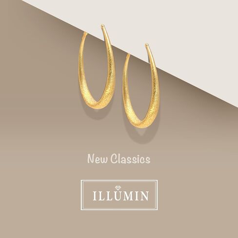ILLUMIN 18K Gold Plated Large Hoop Earrings, Sterling Silver Posts, Hypoallergenic, Lightweight, Trendy Fashion Jewelry Gifts for Women Girls in Saudi Arabia