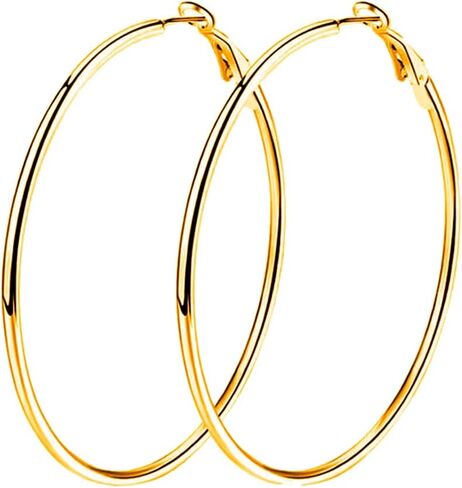 4 Pairs Silver Hoop Earrings for Women, 925 Sterling Silver Hypoallergenic Hoop Earrings Large Silver Hoop Earrings Set For Girls 30 40 50 60mm in Kuwait