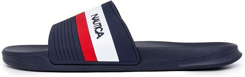 Nautica Men's Athletic Slide Comfort Sandal-Topco Stripe-Navy/White-Size-11 in Saudi Arabia