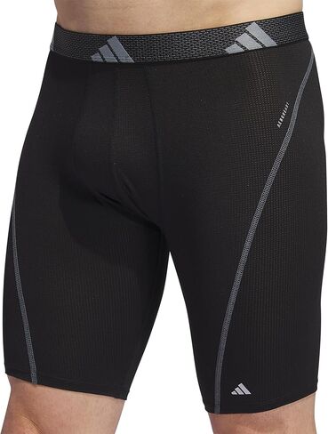 ملابس داخلية قصيرة طويلة شبكية للرجال من adidas (عبوة من 3 قطع) للرياضة النشطة والراحة طوال اليوم، نسيج ناعم مسامي، لون قرمزي أفضل/أسود/رمادي أونيكس، مقاس متوسط in Saudi Arabia