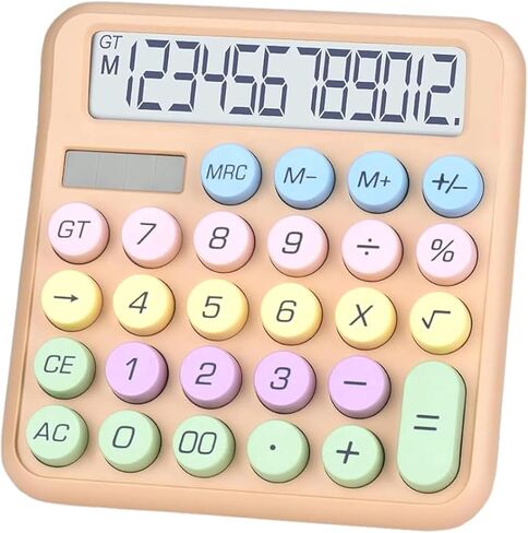 آلة حاسبة مكتبية، تعمل بالبطاريات (متضمنة)، شاشة LCD كبيرة مكونة من 12 رقمًا، أزرار كبيرة سهلة الضغط، نوم تلقائي، للمكتب والمدرسة والمنزل. (أرجواني) in Kuwait