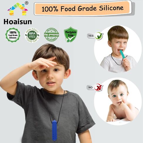 Chew Necklaces for Sensory Kids, 8 Pack Chewy Necklace Sensory Boys and Girls with Autism, ADHD, SPD, Biting, Silicone Teething Necklace Oral Chew Toys for Adults Reduce Chewing Anxiety Fidget in Saudi Arabia