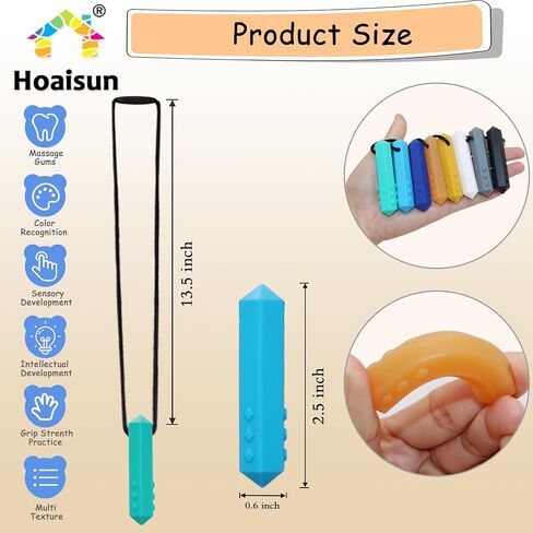 Chew Necklaces for Sensory Kids, 8 Pack Chewy Necklace Sensory Boys and Girls with Autism, ADHD, SPD, Biting, Silicone Teething Necklace Oral Chew Toys for Adults Reduce Chewing Anxiety Fidget in Saudi Arabia