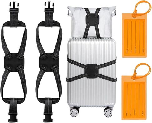 3PCS Add a Bag Bungees Luggage Belt Suitcases,High Elastic Travel Belt Luggage Straps for Carry On Bag for for Suitcases - The Best Ideal for Stacking Items on top of Your Wheeled Suitcase-Black（3） in Saudi Arabia