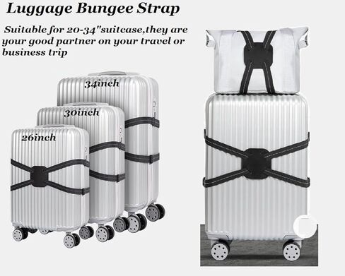 3PCS Add a Bag Bungees Luggage Belt Suitcases,High Elastic Travel Belt Luggage Straps for Carry On Bag for for Suitcases - The Best Ideal for Stacking Items on top of Your Wheeled Suitcase-Black（3） in Saudi Arabia