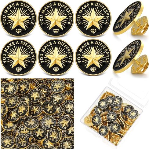 Yunlly 100 Pcs Lapel Pins: Employee Star Appreciation Pins - You Make a Difference - Team Gifts in Saudi Arabia