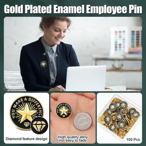 Yunlly 100 Pcs Lapel Pins: Employee Star Appreciation Pins - You Make a Difference - Team Gifts in Saudi Arabia
