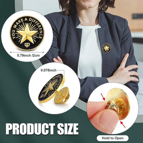 Yunlly 100 Pcs Lapel Pins: Employee Star Appreciation Pins - You Make a Difference - Team Gifts in Saudi Arabia