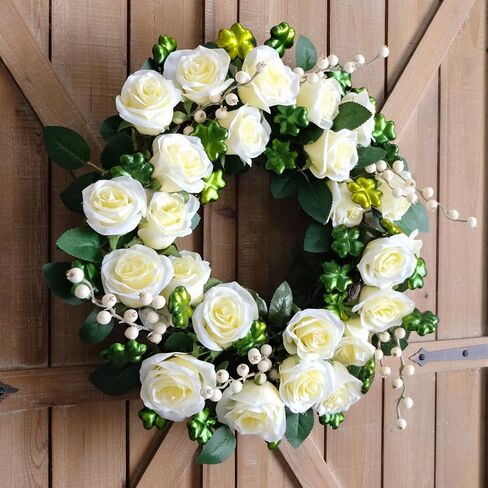 idyllic St. Patrick's Day Decoration Wreath for Front Door with Bowknot,Saint Patrick Day Decoration Wreath,Shamrock Clover Wreath for Kitchen Window Wall Party Home Decor in Saudi Arabia
