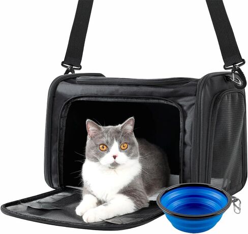 MIFAFA Pet Big Cat Rabbit Puppy Dog Body Large Medium Small Soft Car 18x11x11 Collapsible Travel Transport Cage Carrier Bag 0-15 15-20 lbs TSA Mr Peanuts Delta Southwest FAA Airline Approved(Large) in Kuwait