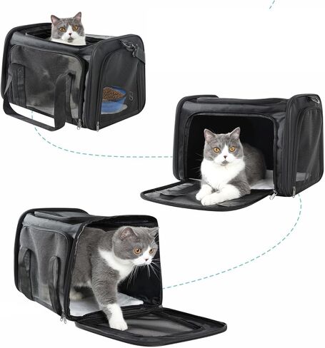 MIFAFA Pet Big Cat Rabbit Puppy Dog Body Large Medium Small Soft Car 18x11x11 Collapsible Travel Transport Cage Carrier Bag 0-15 15-20 lbs TSA Mr Peanuts Delta Southwest FAA Airline Approved(Large) in Kuwait