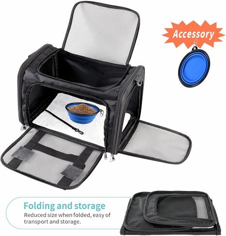 MIFAFA Pet Big Cat Rabbit Puppy Dog Body Large Medium Small Soft Car 18x11x11 Collapsible Travel Transport Cage Carrier Bag 0-15 15-20 lbs TSA Mr Peanuts Delta Southwest FAA Airline Approved(Large) in Kuwait