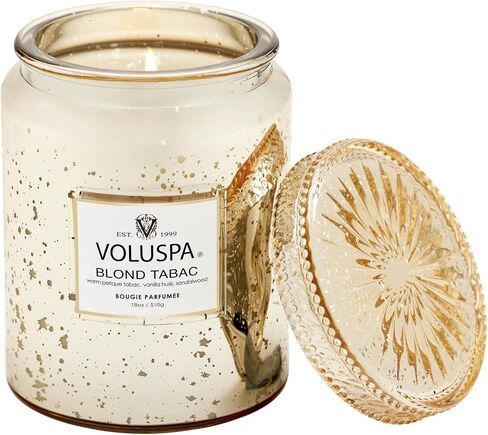 Voluspa Casa Pacifica Large Glass Jar Candle - 18 oz | Unisex, Coconut Wax Blend, Natural Wicks, Fresh Aquatic Scent, 25 Hours Burn Time in Saudi Arabia