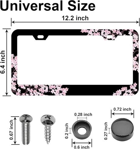 Black Leopard Print Printing License Plate Frames，Leopard Car Accessories for Women & Men,Cute License Plate Holder,Black Leopard Print Lover,Fits Standard US Vehicles Size 12.2 x 6 Inch in Kuwait