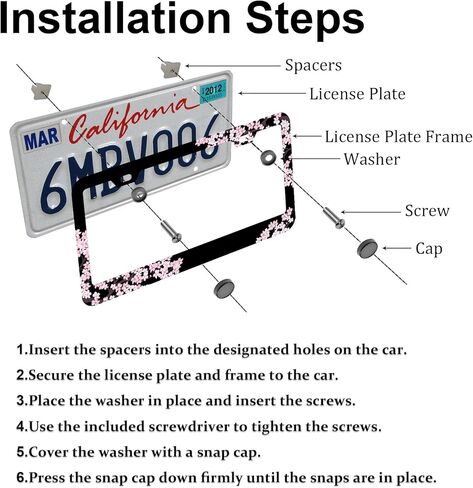 Black Leopard Print Printing License Plate Frames，Leopard Car Accessories for Women & Men,Cute License Plate Holder,Black Leopard Print Lover,Fits Standard US Vehicles Size 12.2 x 6 Inch in Kuwait