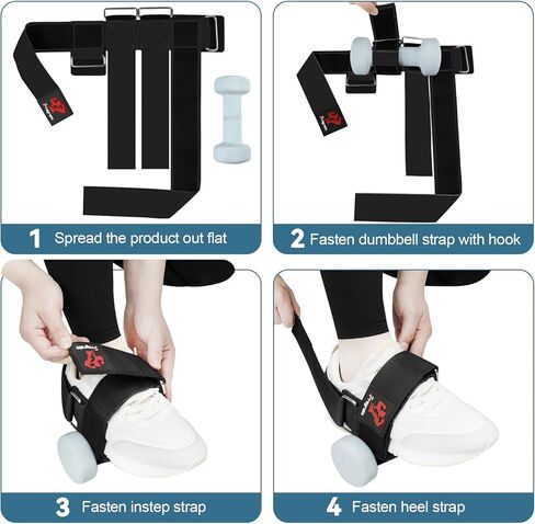 Fragraim Dumbbell Foot Attachment, Tibialis Trainer, Dumbbell Ankle Strap, Adjustable Ankle Leg Extension Strap for Strengthening HIPS, Legs, Knees and Calf, No Slipping, Strength Training in Kuwait