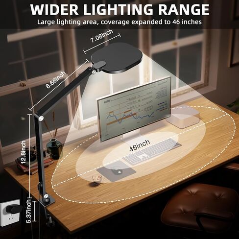 LitONES Video Conference Lighting for Computer, Zoom, Video Recording,White | 15W Desk Ring Light with C- Clamp, Swing Arm, Remote, Memory & Timer CRI 97.8, Video Lighting for Webcam,Streaming, Podcast in Saudi Arabia