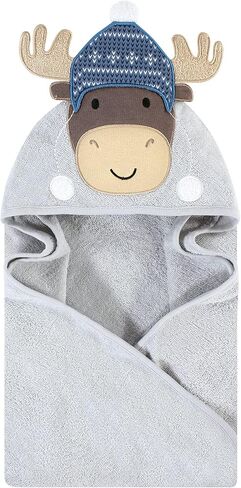 Hudson Baby Unisex Baby Cotton Animal Face Hooded Towel, Dog, One Size in Saudi Arabia