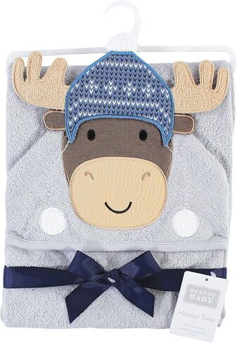 Hudson Baby Unisex Baby Cotton Animal Face Hooded Towel, Dog, One Size in Saudi Arabia