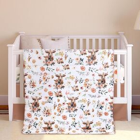 Ganeen 3 Pieces Boho Rainbow Crib Bedding Set for Girls or Boys, Standard Size Neutral Rainbow Boho Baby Bedding Sets with Baby Comforter, Crib Sheet and Skirt, Soft and Safe
