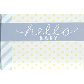 Malden International Designs 4x6 Horizontal 2 Up Baby Photo Album White Book Bound Memo Writing Areas Hard Cover 3.5 x 5 Front Cover Photo Pocket