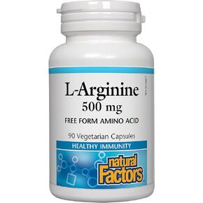 Natural Factors - L-Arginine, Supports Muscle Metabolism, 90 Vegetarian Capsules