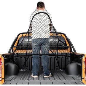 Highly Elastic Cargo Net, Simple Truck Bed Cargo Mesh Organizer, Suitable for Daily Light Loads of Trucks, 4'x4' Stretches to 7'x7', for Pickup, Trailers, SUVs, ATVs/UTV