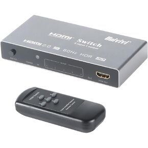 Univivi 5 Port 4K HDMI Switch 5 in 1 Out HDMI Switch with Remote 2.0 HDMI Hub- Compatible with PS4, Computer, Apple Box, Blu-ray Player, Machine/DVD, Projector ect