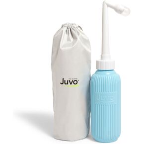Juvo Peri Bottle Kit | Portable Travel Bidet, Handheld Squeeze Bottle with 2 Spray Nozzles, Cap and Storage Bag, Upside Down Use, 13.5 oz, Blue/Pink, 2-Pack