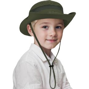 Zando Kids Sun Hat UPF 50+ Boys Sun Hat Wide Brim Kids Bucket Hat Boys Fishing Hat Bucket Hats for Kids Safari Beach Outdoor