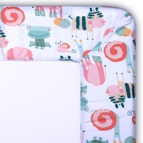 DIBAKO Mini Crib Sheets Fitted for Girls and Boys, 2 Pack Baby Crib Sheet for Standard Crib and Toddler Mattresses 38"x26", Soft Breathable Animals Nursery Pack N Play Sheets Cover for Baby