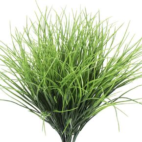 Artificial Artificial Grasses Plants Fake Bushes Artificial Shrubs Wheat Grass Greenery for House Plastic Outdoor UV Faux Garden Resistant Garden Office Indoor Decor (Pack of 4)