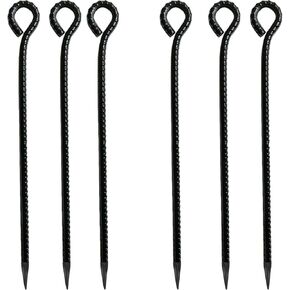 Fercery 16 Inch Rebar Stakes 0.5 Inch Diameter，Baking Paint Ground Anchors - Tent Stakes Heavy Duty -Trampoline Stakes Anchors, Swing Set Anchors，Tent peg ，Securing Animal， Earth Anchor(6 Pack)